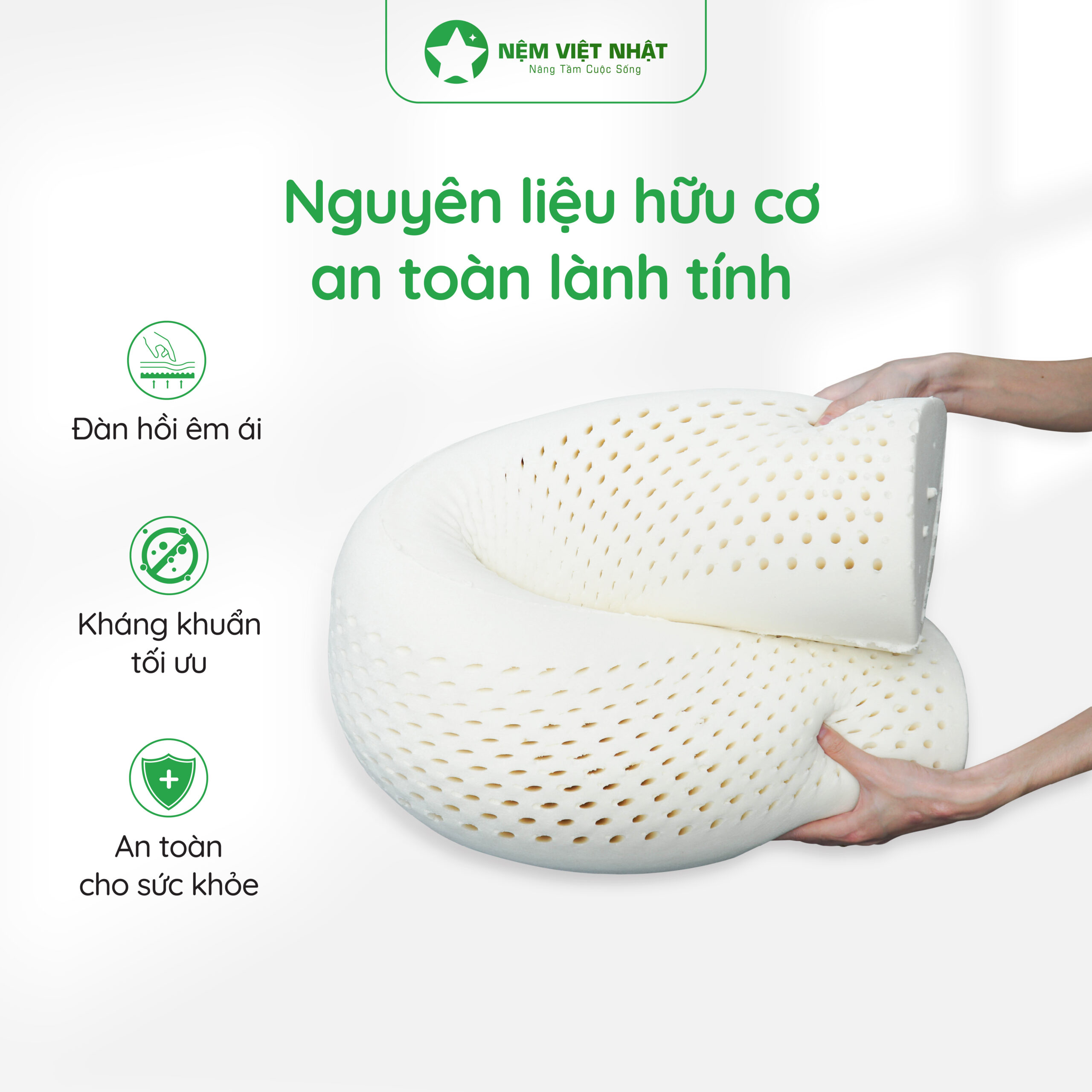 Gối Ôm Cao Su Việt Nhật – NEM VIET NHAT Goi om cao su 02