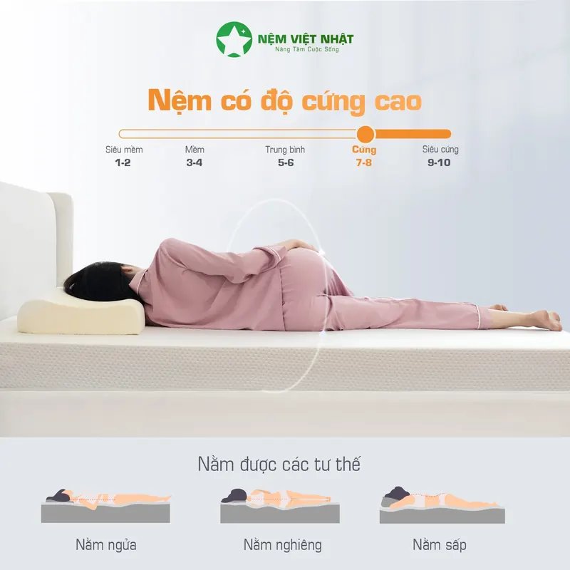 Tư thế nằm đúng trên nệm cao su cho người đau lưng